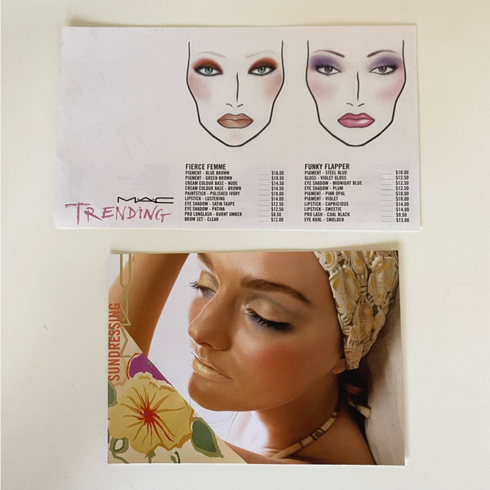 2006 MAC Cosmetics Trending Face Chart And Sundressing Collection Promo Postcard